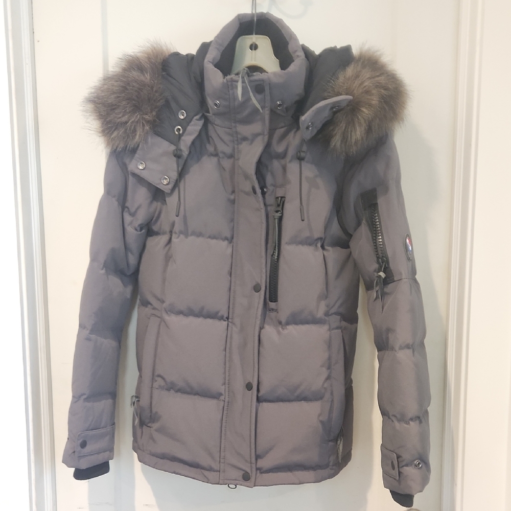 Superdry Dark Gray Jacket with Logo Patch